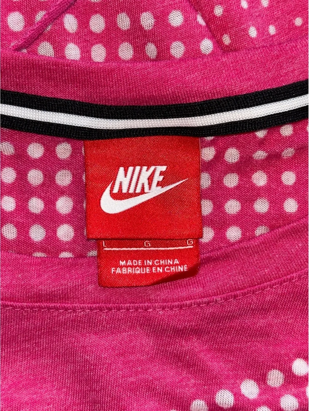 Women's Long Sleeve Burnout Running Top Pink Dotted Swoosh Size Large